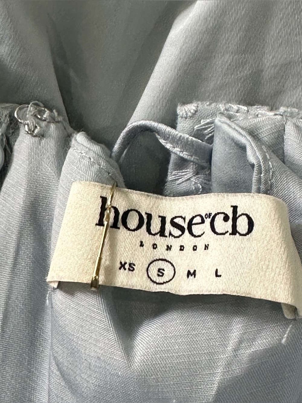 House of CB 'Jaime' Soft Blue Cotton Broderie Anglais Midi Sundress New! - Picture 13 of 15